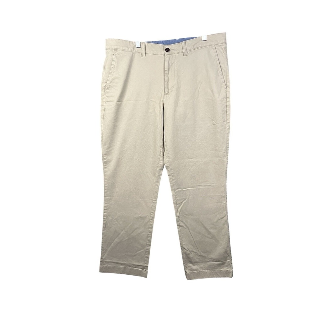 LLBean Standard Fit Chinos Khaki Men Straight Leg‎ Cotton Spandex Pants 36x30